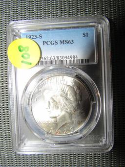 1923S PEACE DOLLAR PCGS MS63