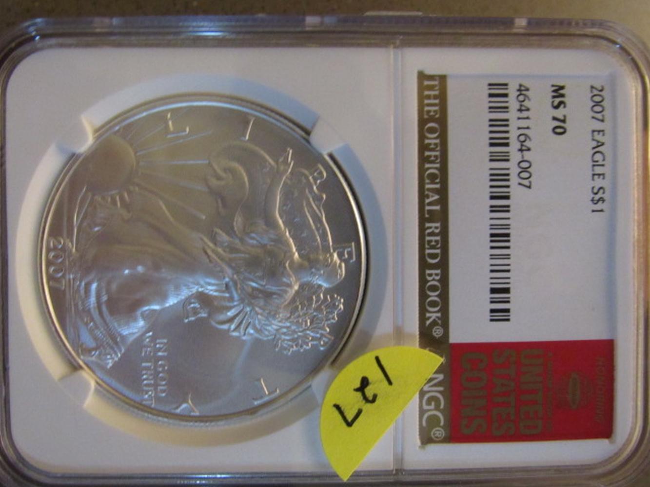 2007 SILVER EAGLE NGC MS 70