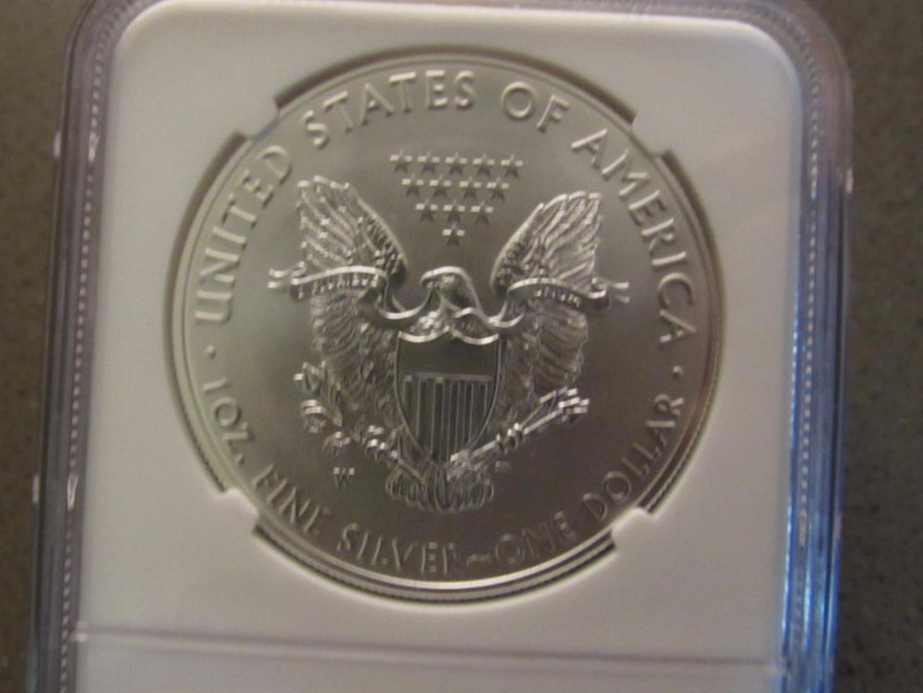 2017 BURNISHED SILVER EAGLE NGC MS 70