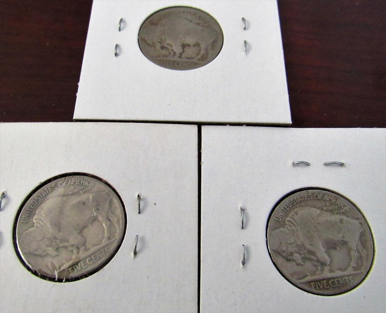 1925-S, 36, 37 Buffalo Nickels
