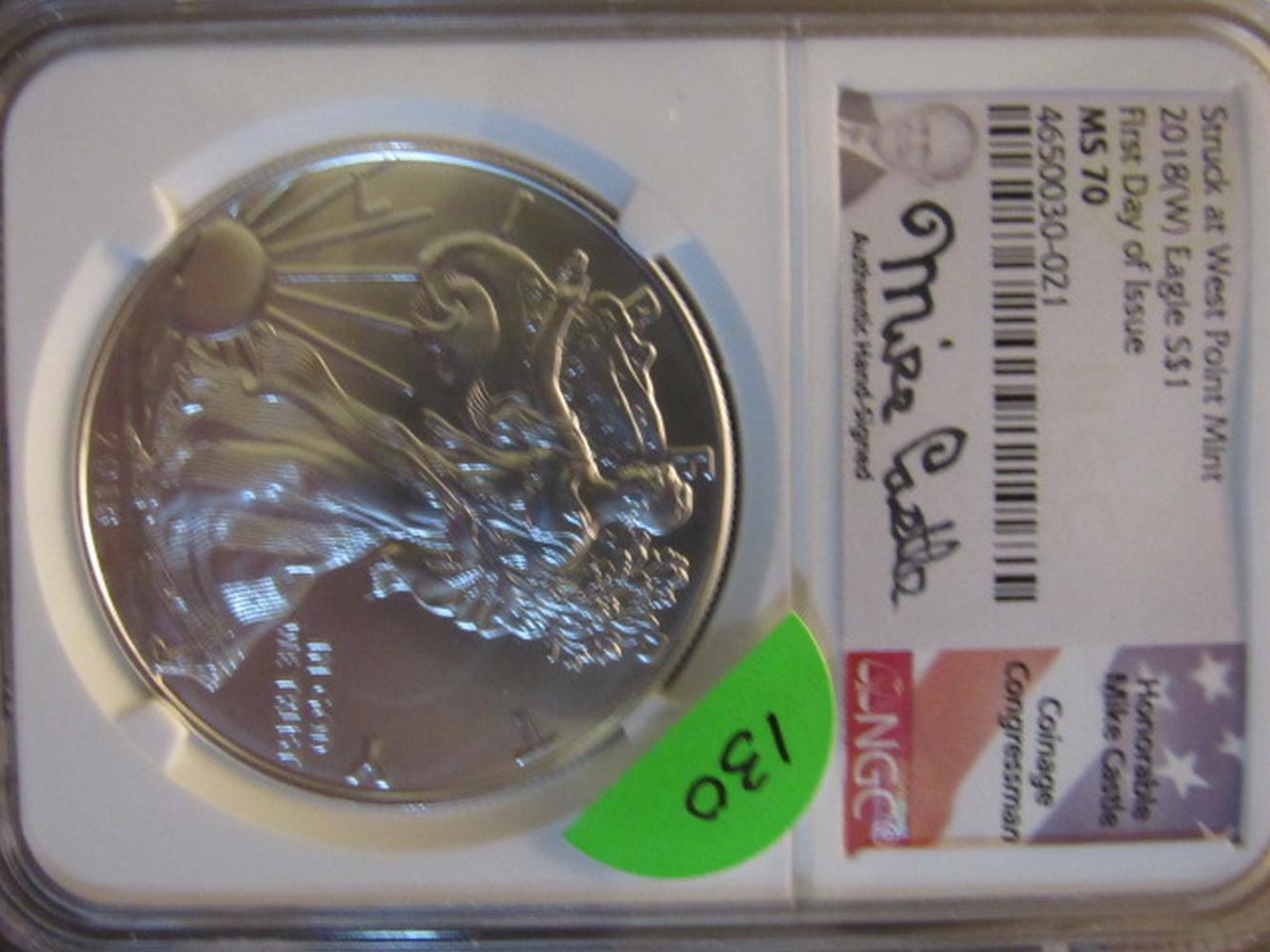 2018 W SILVER EAGLE NGC MS70