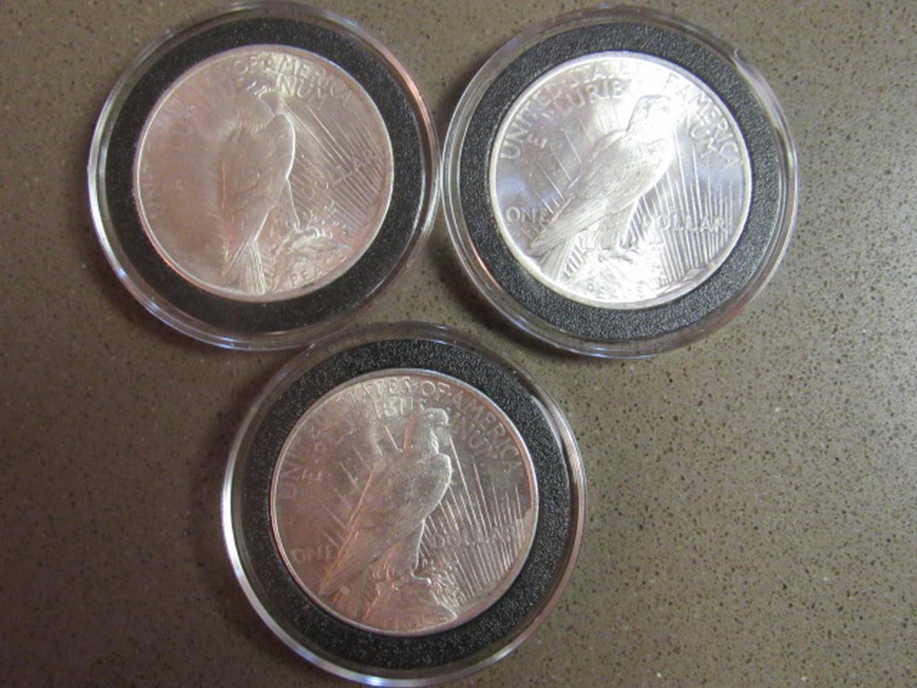 1922, (2) 1923 PEACE DOLLARS