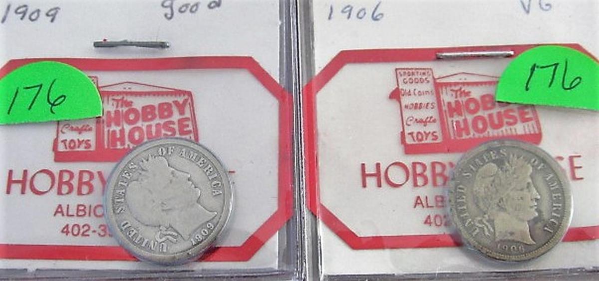 1906, 1909 Barber Dimes