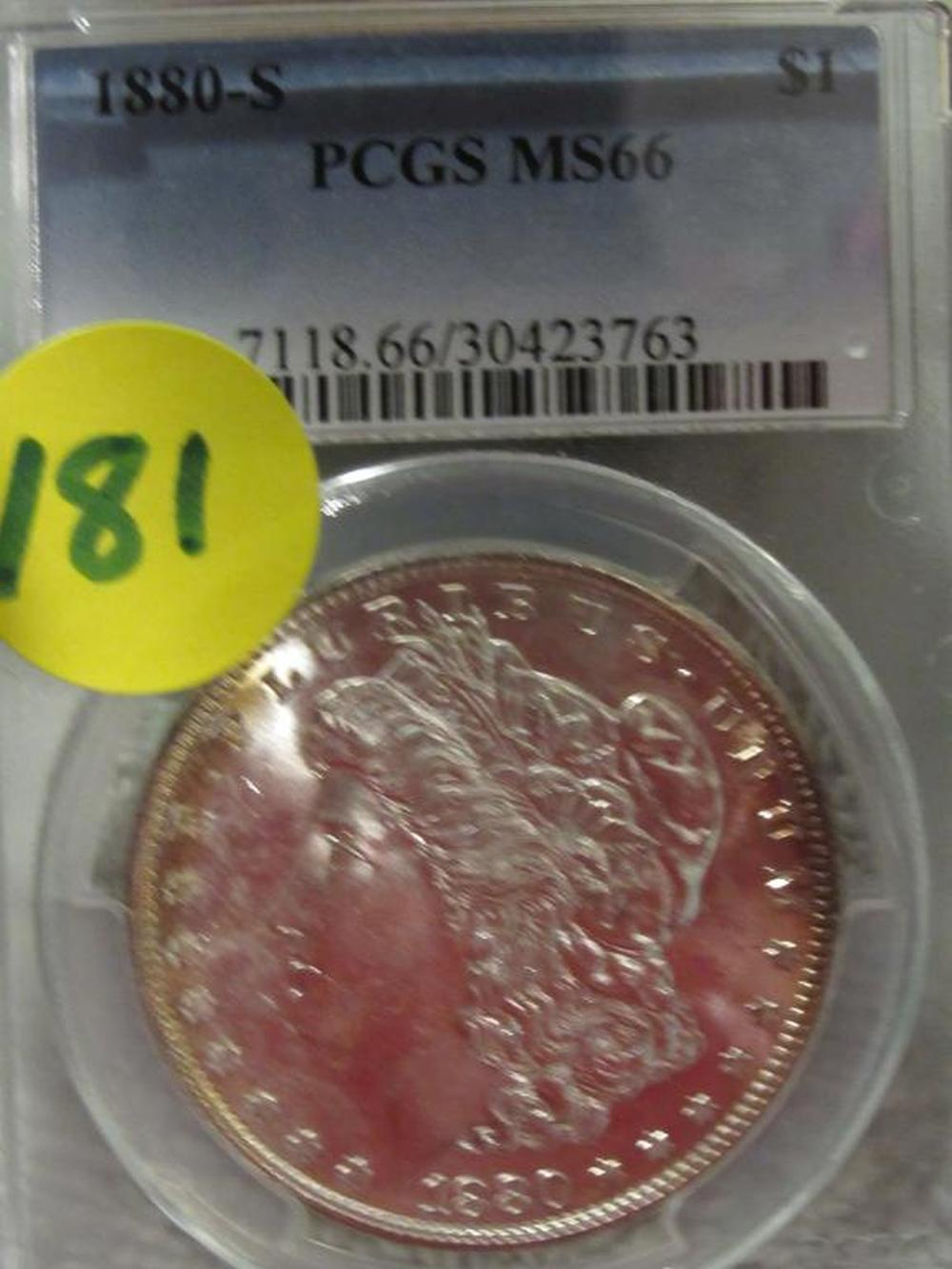 1880S MORGAN DOLLAR PCGS MS66