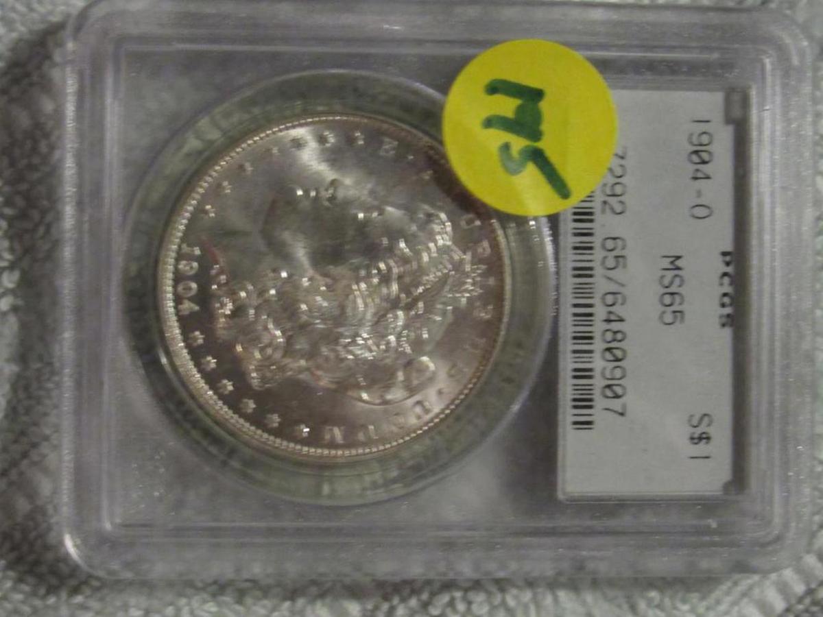 1904 O MORGAN DOLLAR PCGS MS65