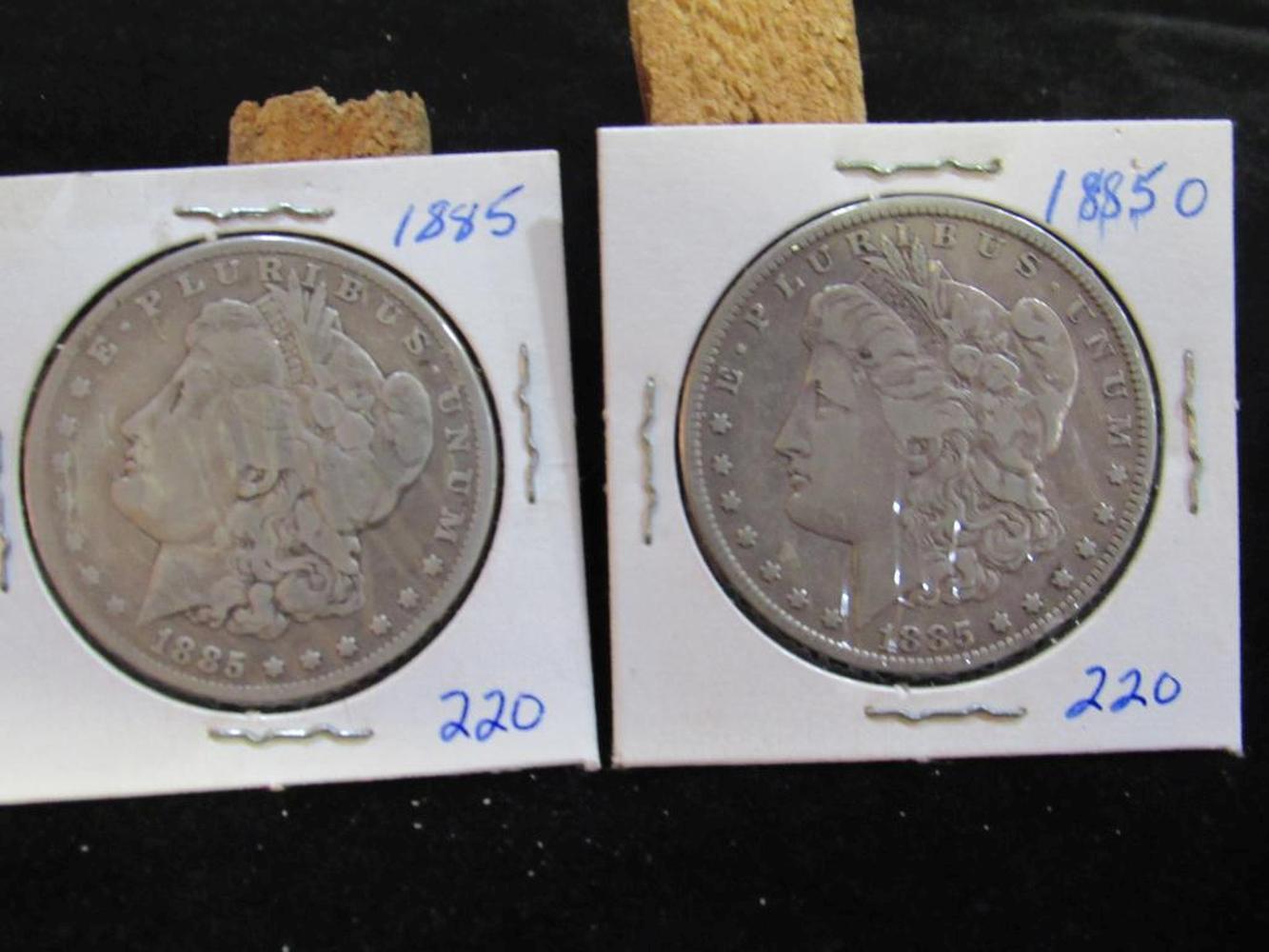 1885 AND 1885 O MORGAN DOLLARS