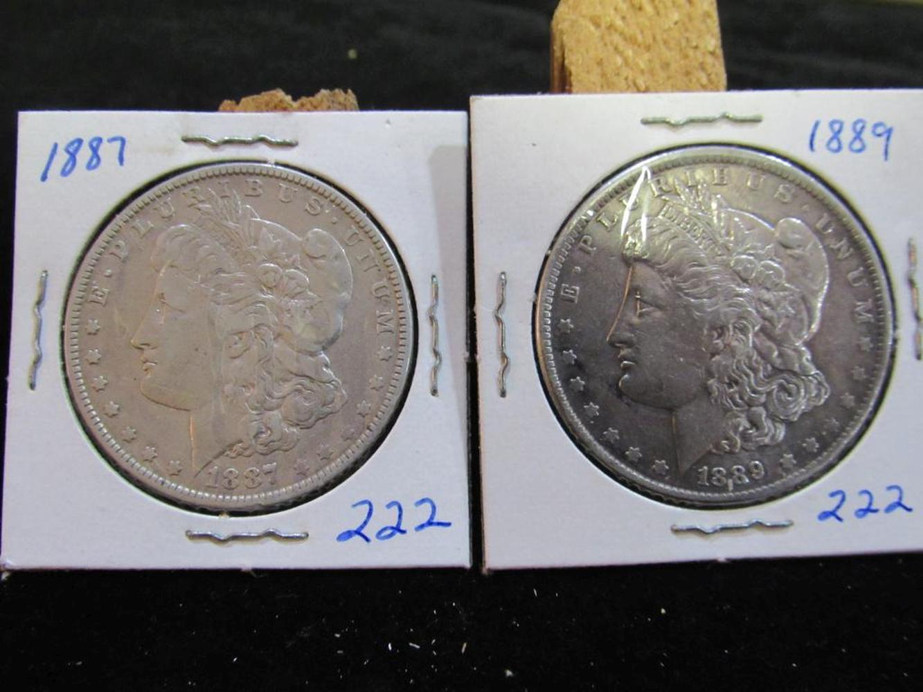 1987 AND 1889 MORGAN DOLLARS