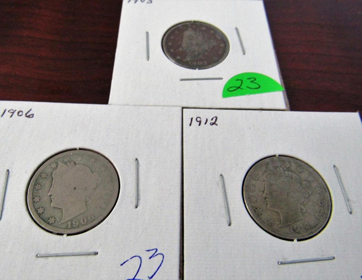 1903, 1906, 1912 Liberty Nickels