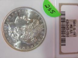 1881S MORGAN DOLLAR NGC MS 63