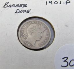 1901-P Barber Dime