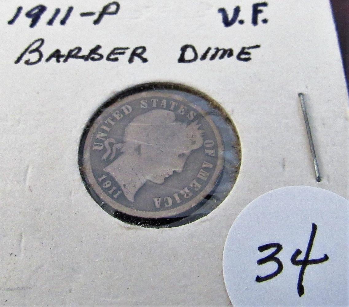 1911-P Barber Dime