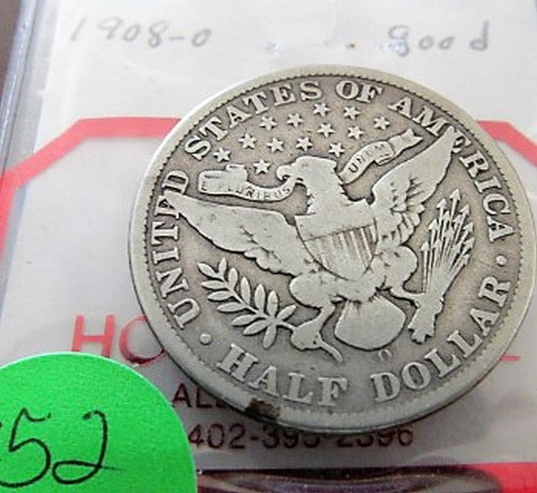 1908-O Barber Half Dollar