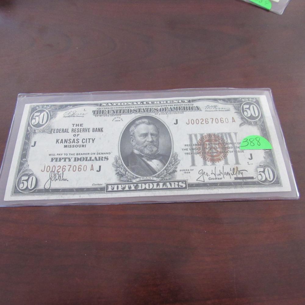 1929 $50.00 National Currency