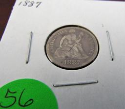 1887 Seated Liberty Dime