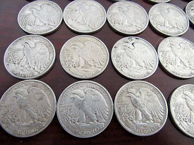 (20) 1940's Walking Liberty Half Dollars