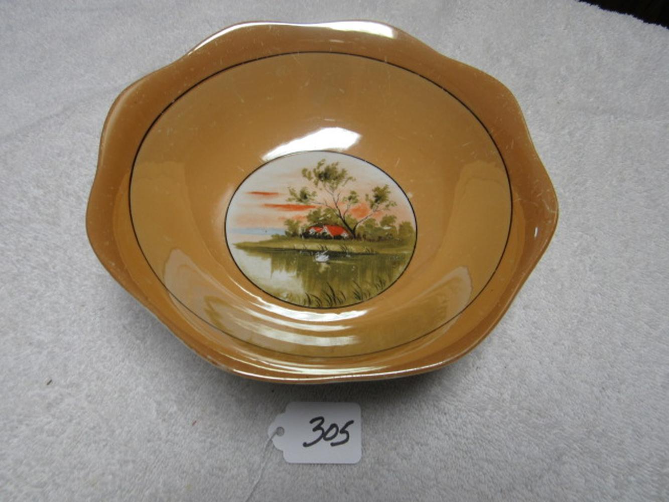 peach lusterware bowl (made in Germany)