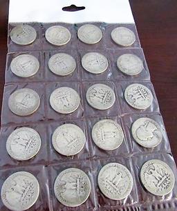 Sheet of 20 Silver Quarters