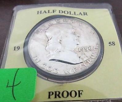 1958 Proof Franklin Half Dollar