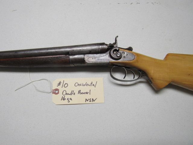 Occidental Double Barrel 16GA Vintage 1800s No SN