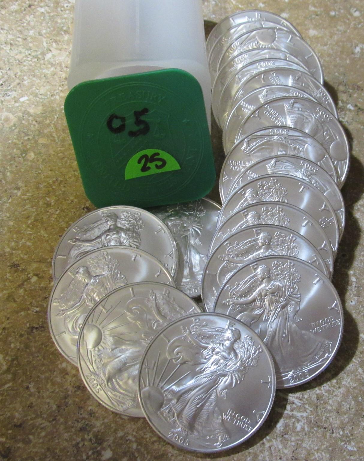(20) 2005 Silver Dollars