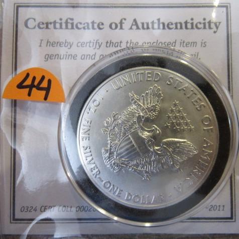 2011 United States of America 1oz Fine Silver One Dollar