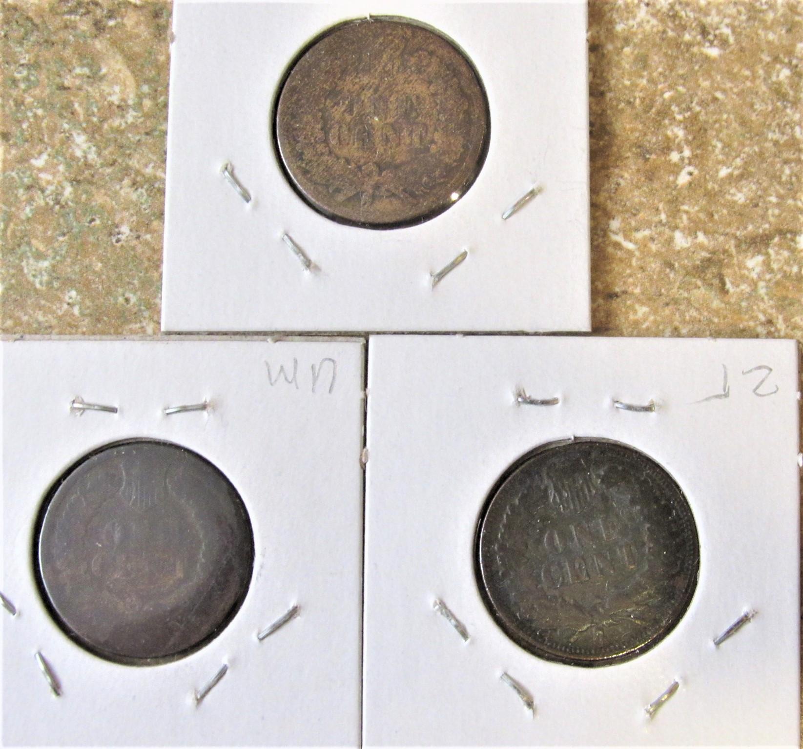 1874, 1875, 1879 Indian Head Cents