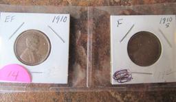 1910, 1910-S Lincoln Cents EF/F