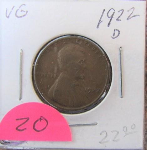 1922-D Lincoln Cent VG