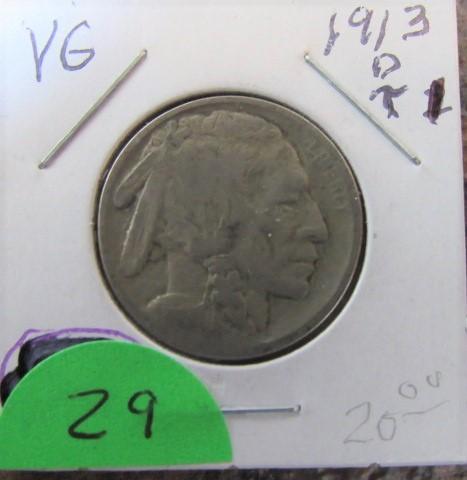 1913-D T1 Buffalo Nickel-Very Good