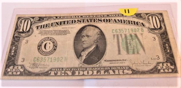 1934 $10 Federal Reserve Note