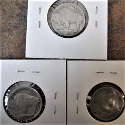 1918, 1923-S, 1926-D Buffalo Nickels