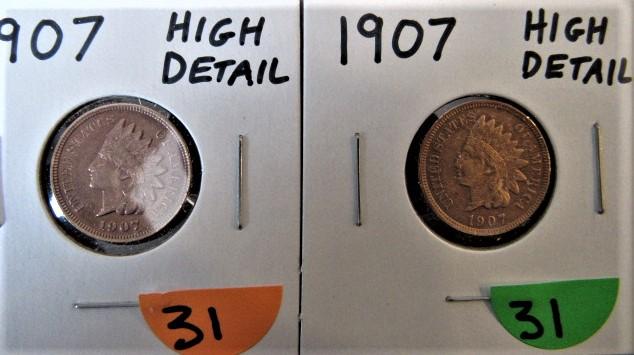 1907, 1907 High Detail Indian Cents