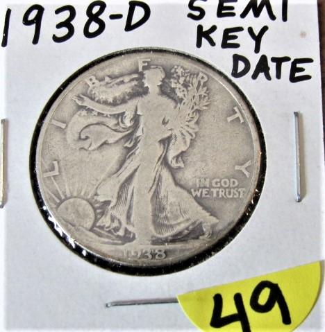 1938-D Semi Key Date Half Dollar