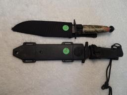 Knives (2) Camo Handle 11" Tactical Commando M48 12"