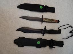 Knives (2) Camo Handle 11" Tactical Commando M48 12"