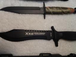 Knives (2) Camo Handle 11" Tactical Commando M48 12"