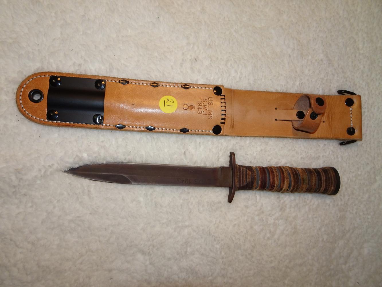 US M6 S.W.I. 1943 Knife 12" total length