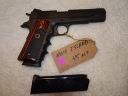 Rock Island 1911 45 cal Semi Auto Pistol w/2 clips Day Glow Sights