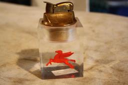 Vintage Mobile Flying Red Horse Lucite Lighter