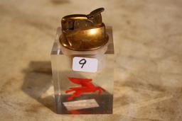 Vintage Mobile Flying Red Horse Lucite Lighter