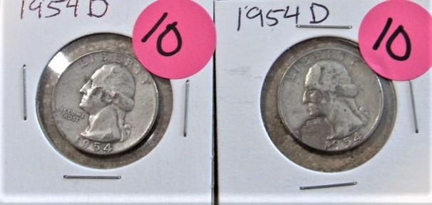 (2) 1954-D Quarters