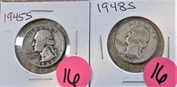 1945-S, 1948-S Quarters