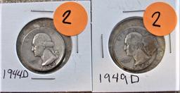 1944-D, 1949-D Quarters