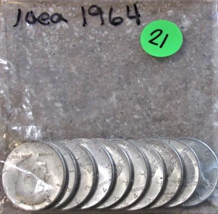 (10) 1964 Kennedy Half