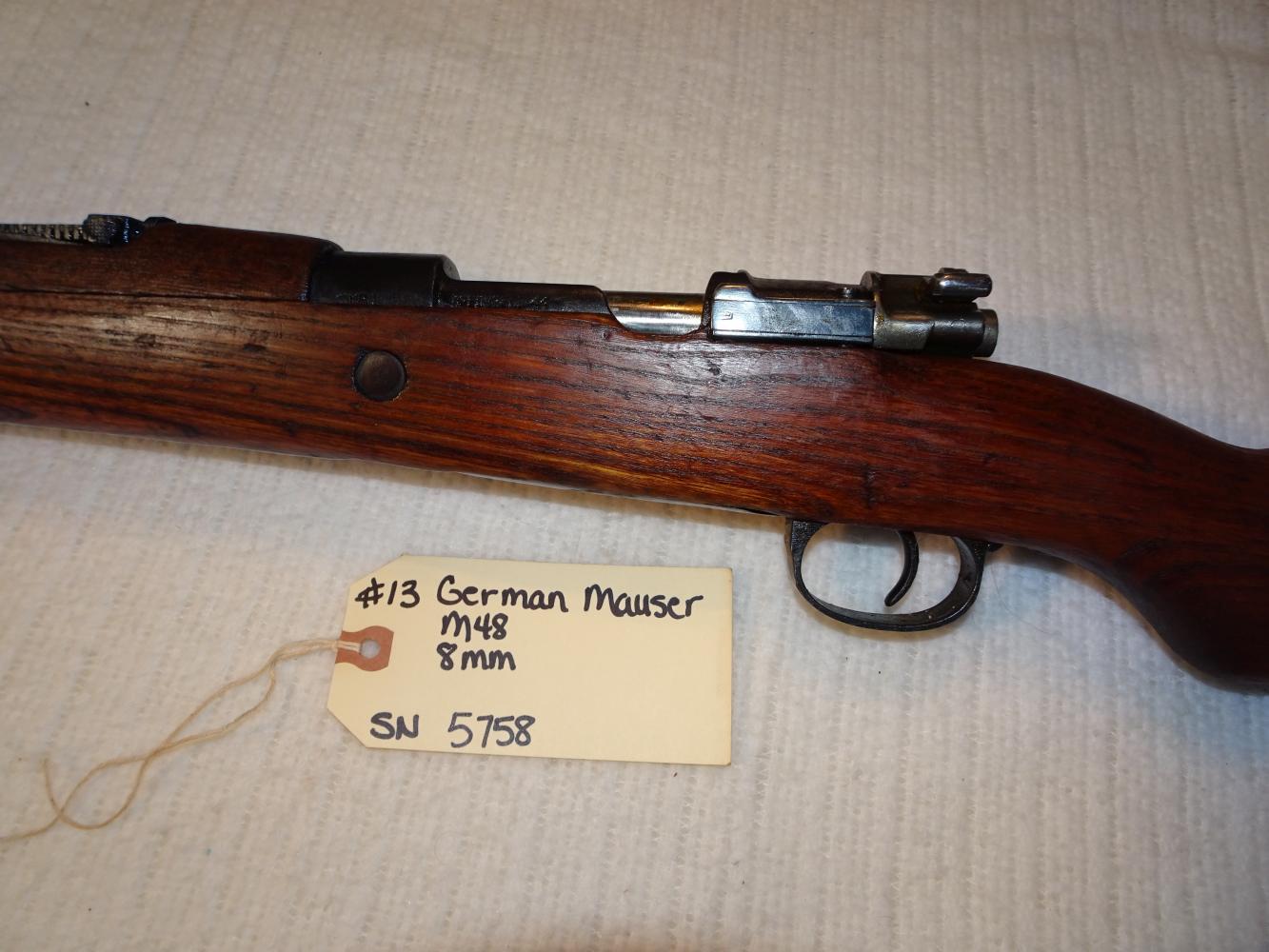 German Mauser 8mm Bolt Action w/crest