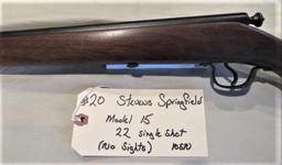 Stevens Springfield Model 15 22 Single Shot (No sights)