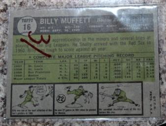 1961 Topps Billy Muffett #16