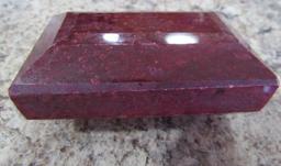 Ruby ( Corundum) Composite Rectangle Reddish-Purple