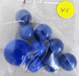 9 blue marbles
