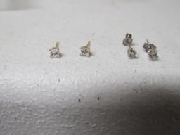 3 sets of earrings with diamonds